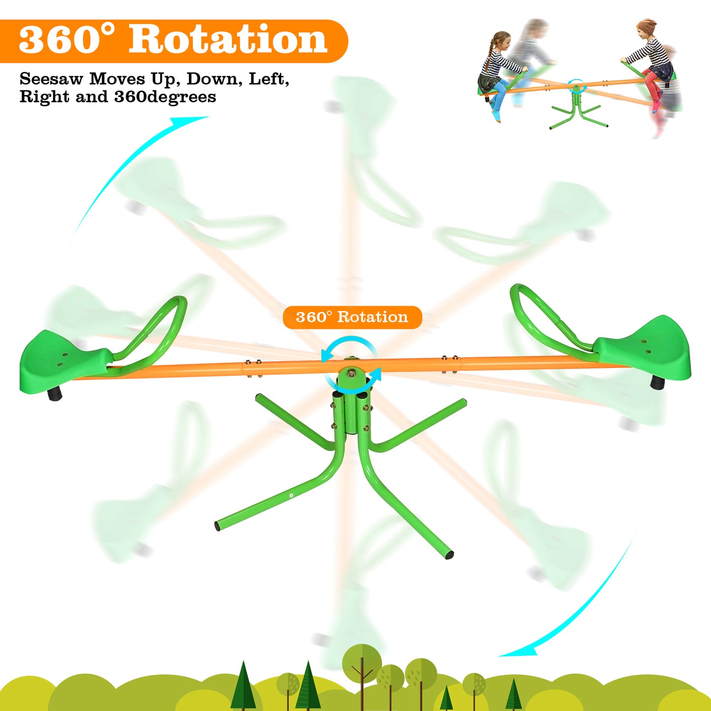 Seesaw Spinning 360 Degree Teeter Totter – Kids Outdoor Fun