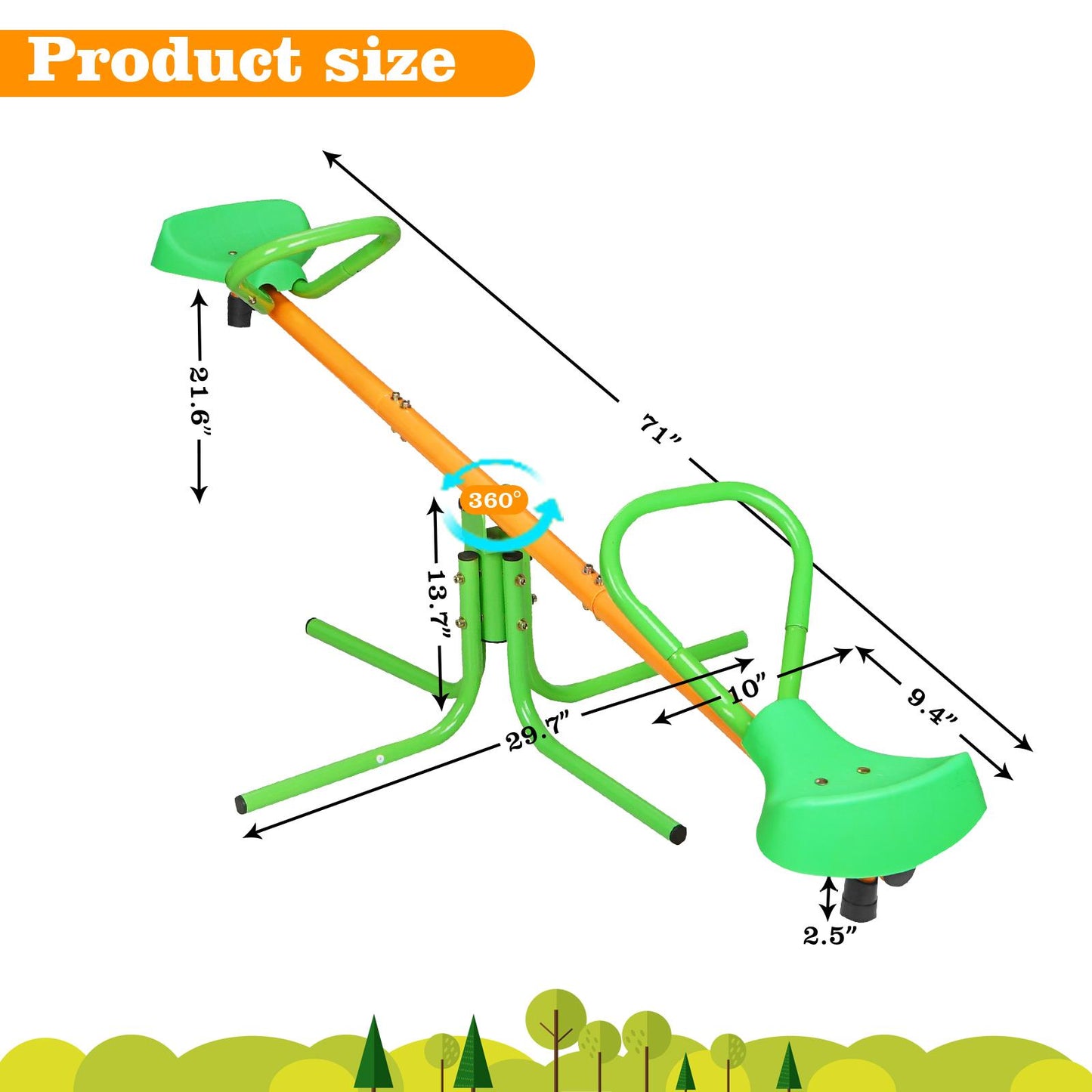 Seesaw Spinning 360 Degree Teeter Totter – Kids Outdoor Fun