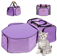 Pet Carrier Travel Bag 3 in 1 Detachable - purple