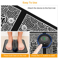 Rechargeable EMS Foot Massage Pad with Adjustable 6Modes and 9Intensities