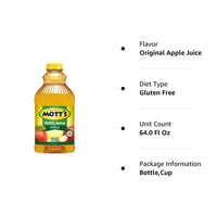 Mott's 100% Original Apple Juice, 64 fl oz bottle