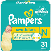 Pampers Swaddlers Diapers Newborn - Size 0, 31 Count