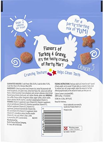 Friskies Party Mix Crunch Gravy-Licious Turkey & Gravy Cat Treats (Pack of 2)