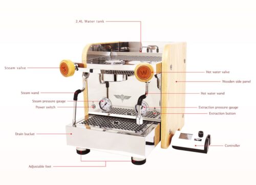 ELROCIO Espresso Coffee Machine ZARRE Mordern Stainless Design ART Of Barista