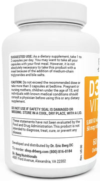 Dr. Berg D3 K2 Vitamin 5000 IU with Zinc, Magnesium & Bile Salts, 60 Caps