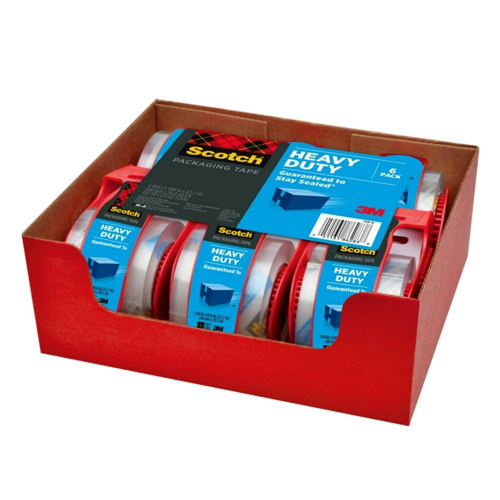 Scotch Heavy Duty Packing Tape 6 Rolls with Dispenser