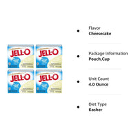 Jell-O Cheesecake Instant Pudding Mix Fat-Free Dessert 1oz(Pack of 4)