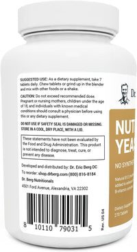 Dr. Berg Nutritional Yeast Tablets - B12 & B Vitamin Complex, 270 Vegan