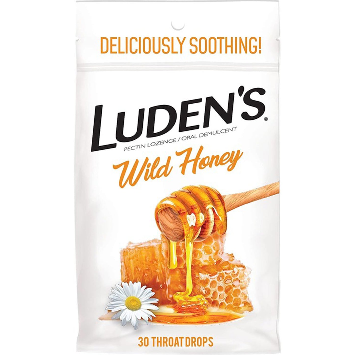 Luden's Wild Honey Flavor Deliciously Soothing Throat Drops 30 Count