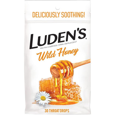 Luden's Wild Honey Flavor Deliciously Soothing Throat Drops 30 Count