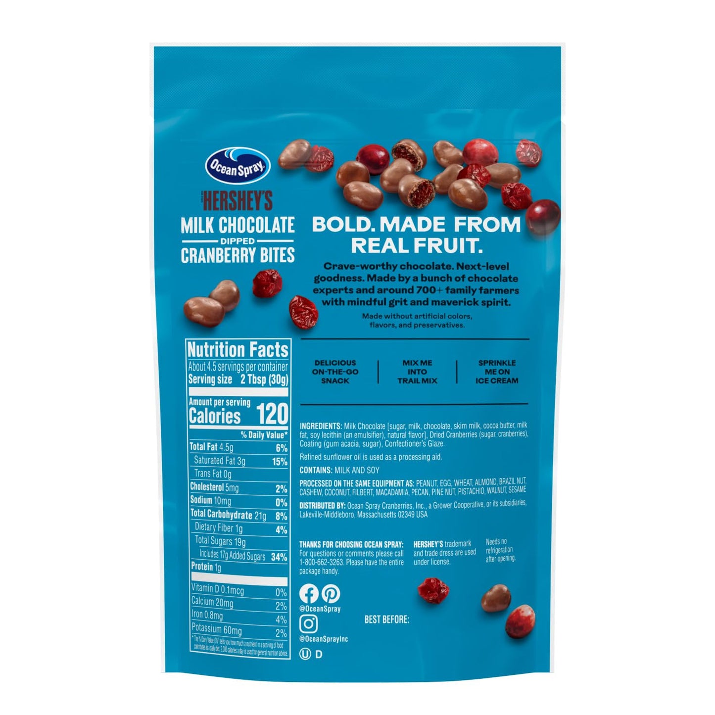 Ocean Spray Milk Chocolate Dipped Cranberry Bites 5 Oz Pack of 1