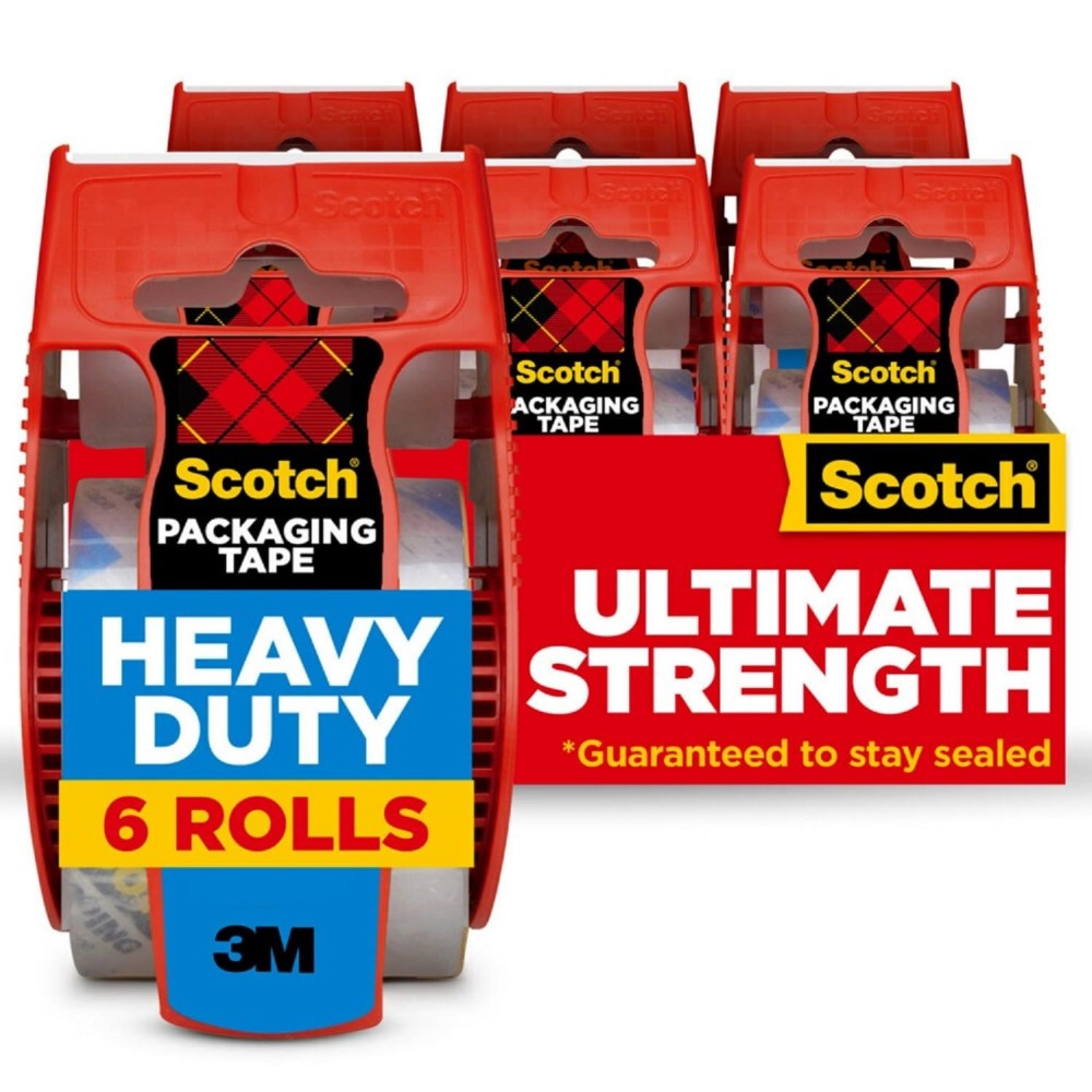 Scotch Heavy Duty Packing Tape 6 Rolls with Dispenser