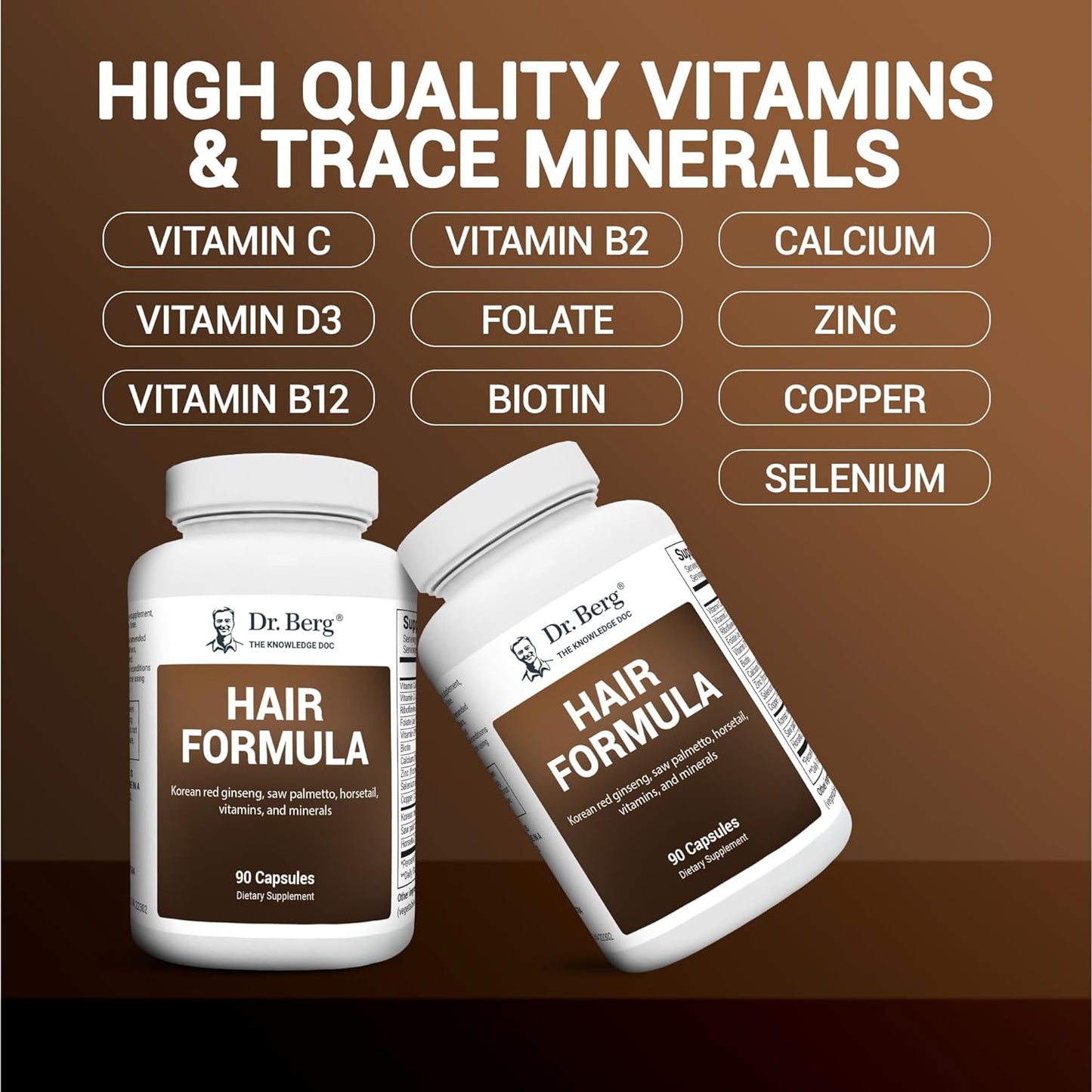 Dr. Berg All-in-One Hair, Skin & Nails Vitamins - 90 Vegan Capsules