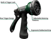 AUTOMAN- Garden-Hose-Nozzle with Heavy Duty 7 Adjustable Watering Patterns