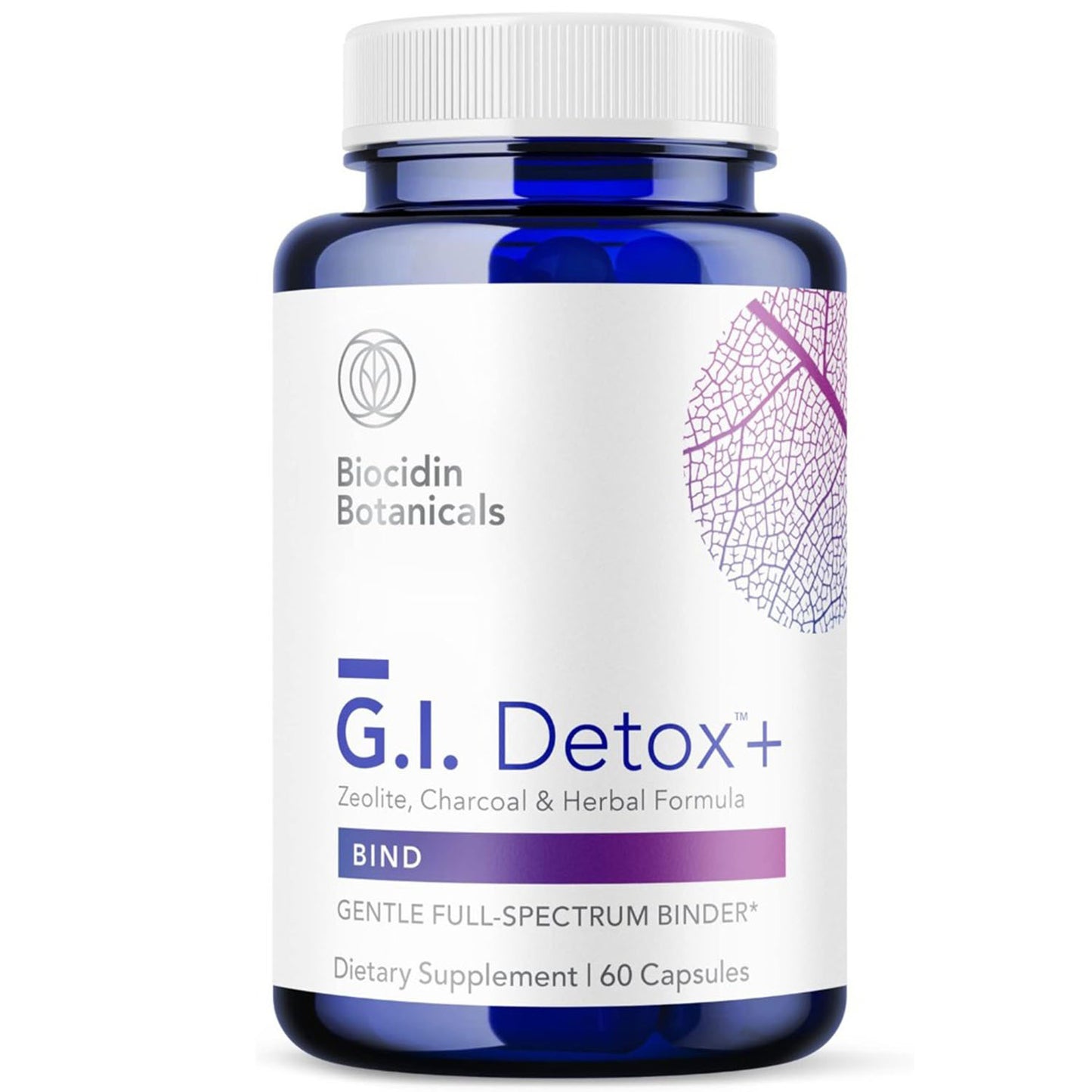 Biocidin G.I. Detox+ Gentle Binder to Support The Gut Cleanse Detox Process (60 Capsules)