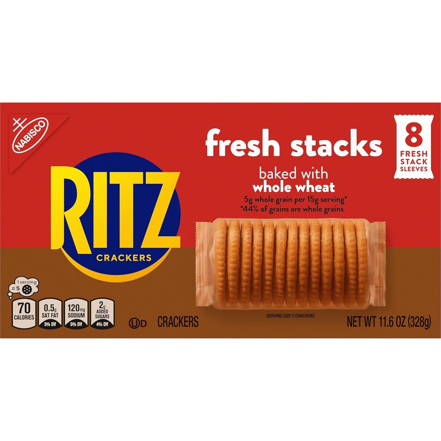 RITZ Fresh Stacks Whole Wheat Crackers 8 Count, 11.6 oz