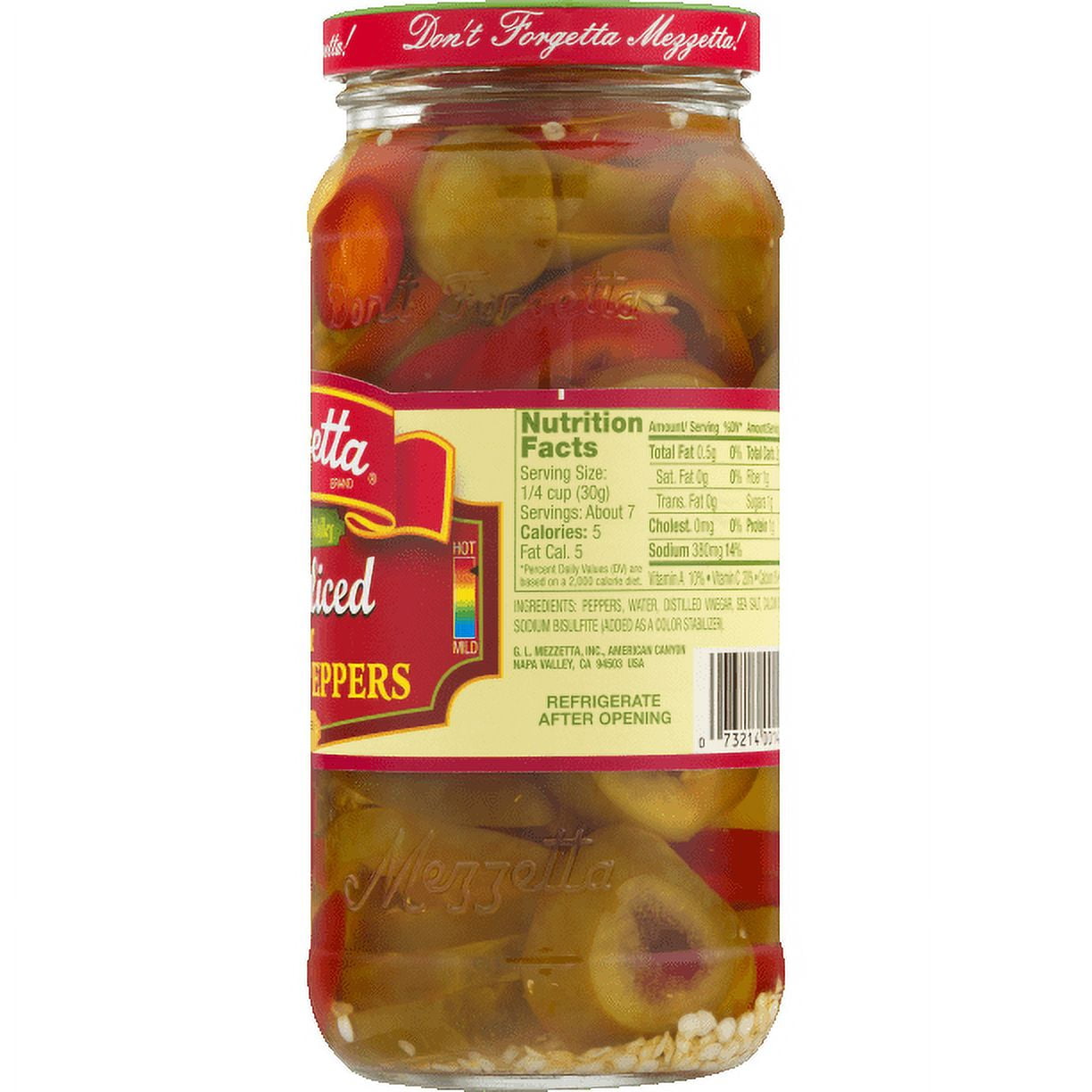 Mezzetta Sliced Hot Cherry Peppers, 16 fl oz