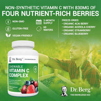 Dr. Berg's Natural Vitamin C Complex (60 Chewable Tablets) - 100% Non-GMO