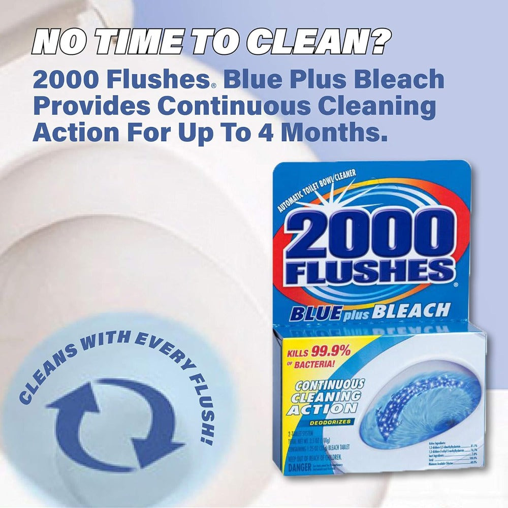 Toilet Bowl Cleaner 2000 Flushes-208017 Blue Plus Bleach Automatic  3.5 Oz