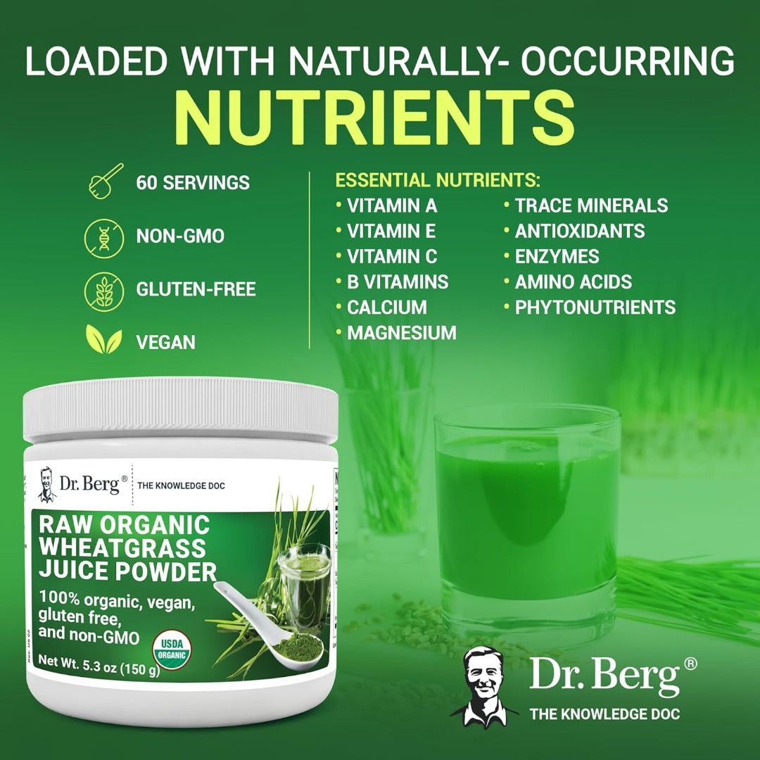 Dr. Berg Organic Wheatgrass Powder - 60 Servings