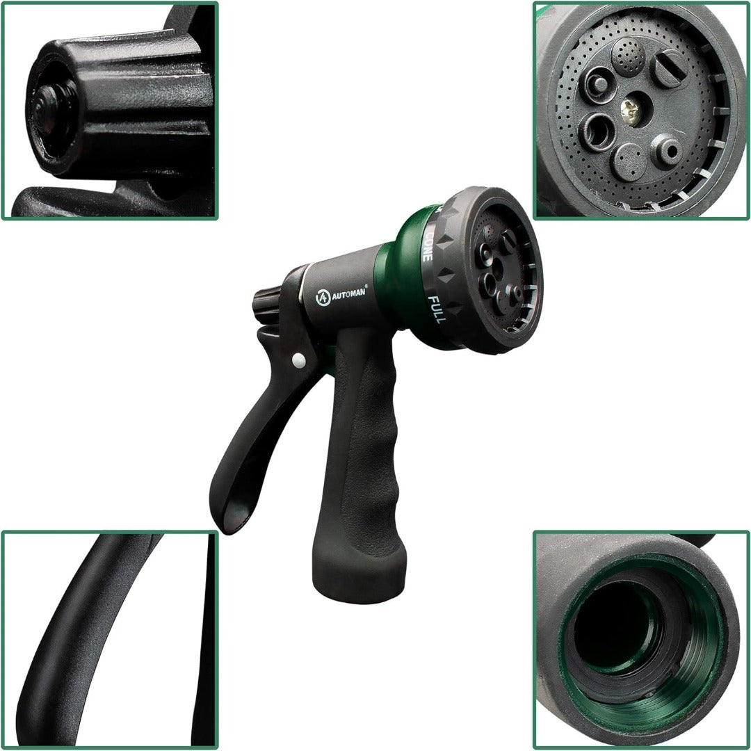 AUTOMAN- Garden-Hose-Nozzle with Heavy Duty 7 Adjustable Watering Patterns