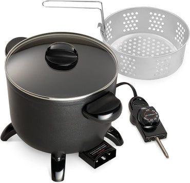 PRESTO Kitchen Kettle Electric Multi-Cooker/Steamer - Black - 6 quart