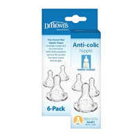 Dr. Brown's Level 3 Narrow Silicone Nipple - 6 Pack