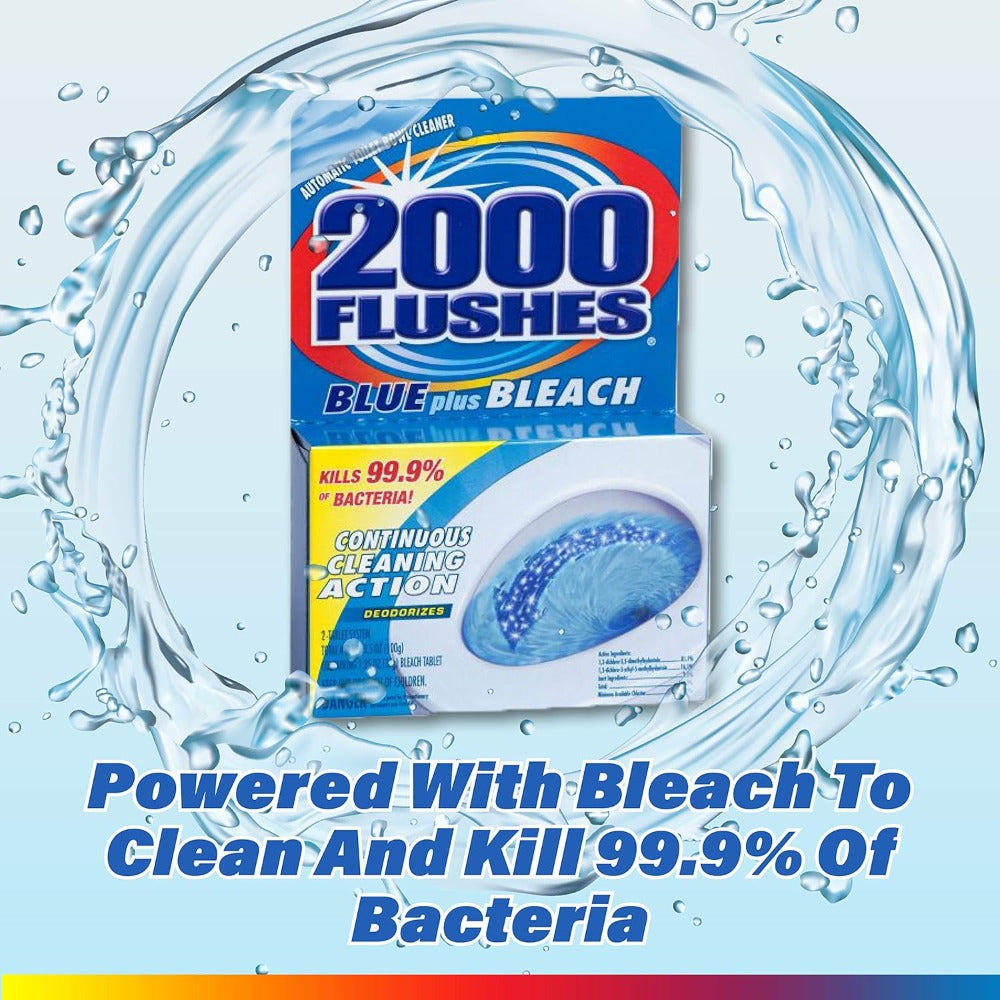 Toilet Bowl Cleaner 2000 Flushes-208017 Blue Plus Bleach Automatic  3.5 Oz