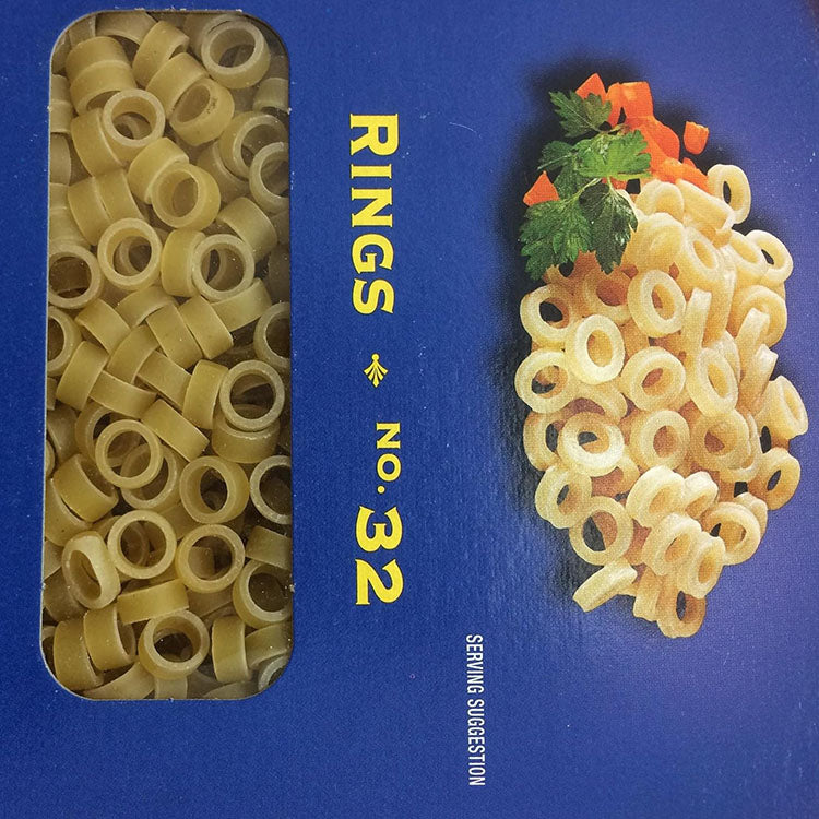 Ronzoni Rings Enriched Macaroni Non GMO 16 Oz. Pack Of 3.