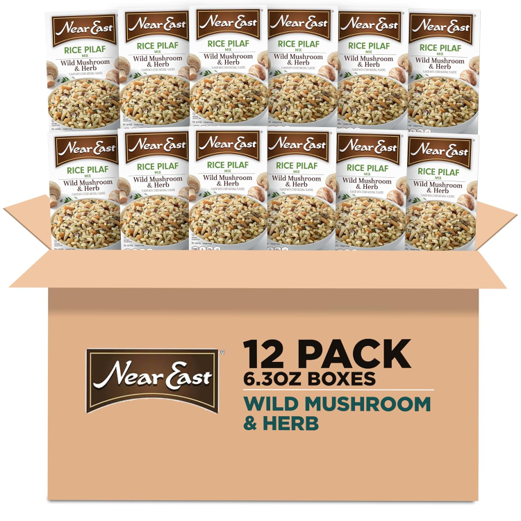 Near East Wild Mushrooms & Herbs Rice Pilaf Mix, 6.3oz (Pack of 12)