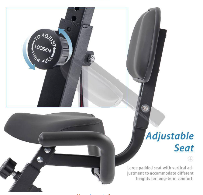 Folding Exercise Bike 10-Level Adjustable Resistance-Light Blue