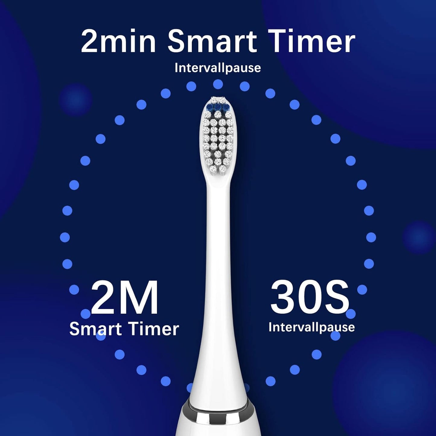 Electro-Sonic Toothbrush with 5 Cleaning Functions, LCD Display, and 4 Replacement Heads