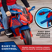 Spider-Man Ride-On Motorcycle with Realistic Lights and Sound, for kids Age 3+