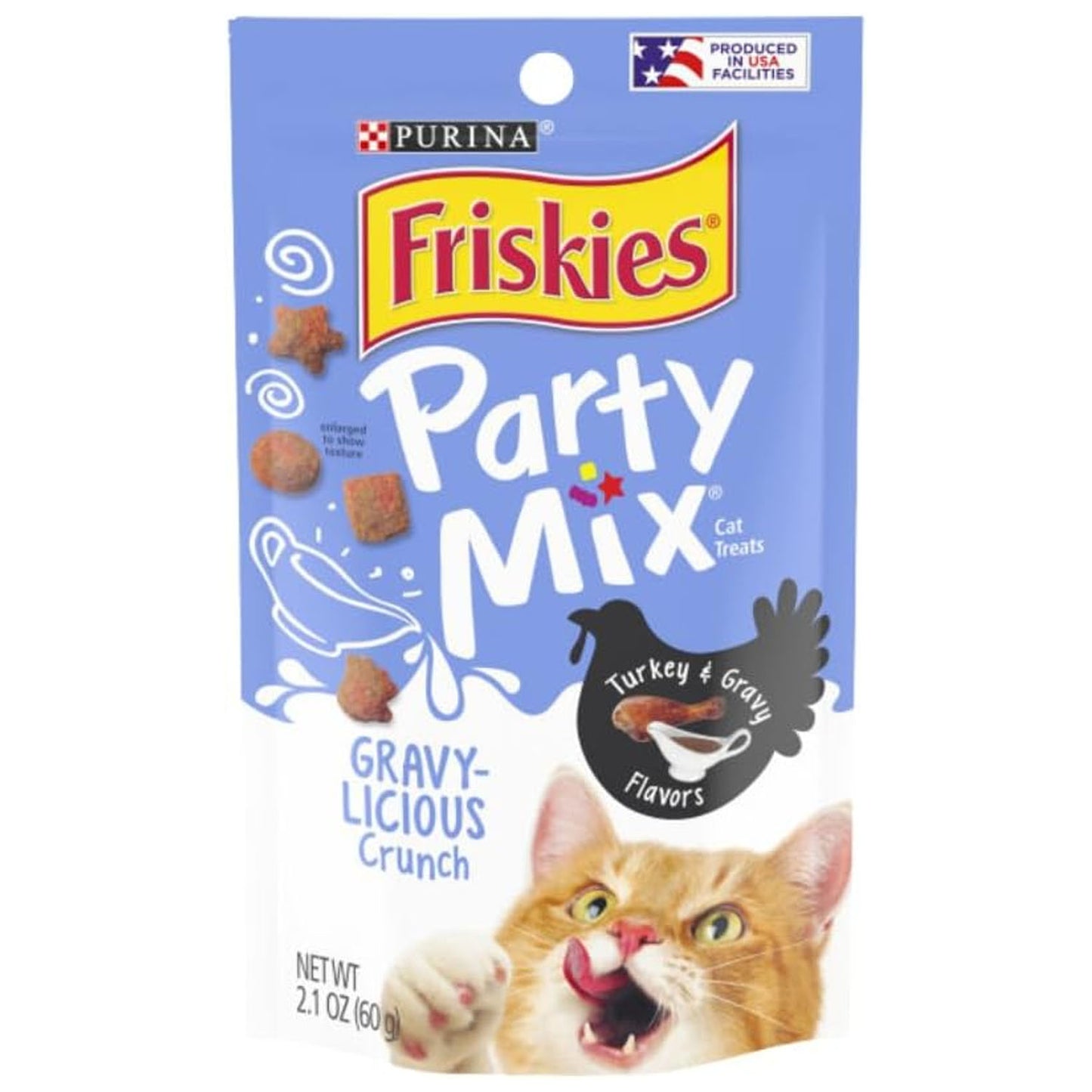 Friskies Party Mix Crunch Gravy-Licious Turkey & Gravy Cat Treats (Pack of 2)