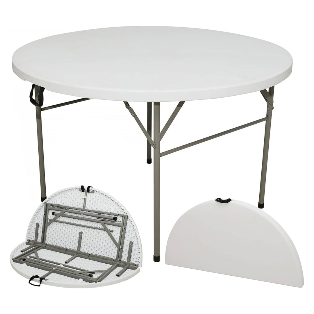 Gnomiya Round Folding Table 4FT Heavy Duty HDPE-48in