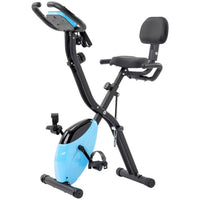 Folding Exercise Bike 10-Level Adjustable Resistance-Light Blue