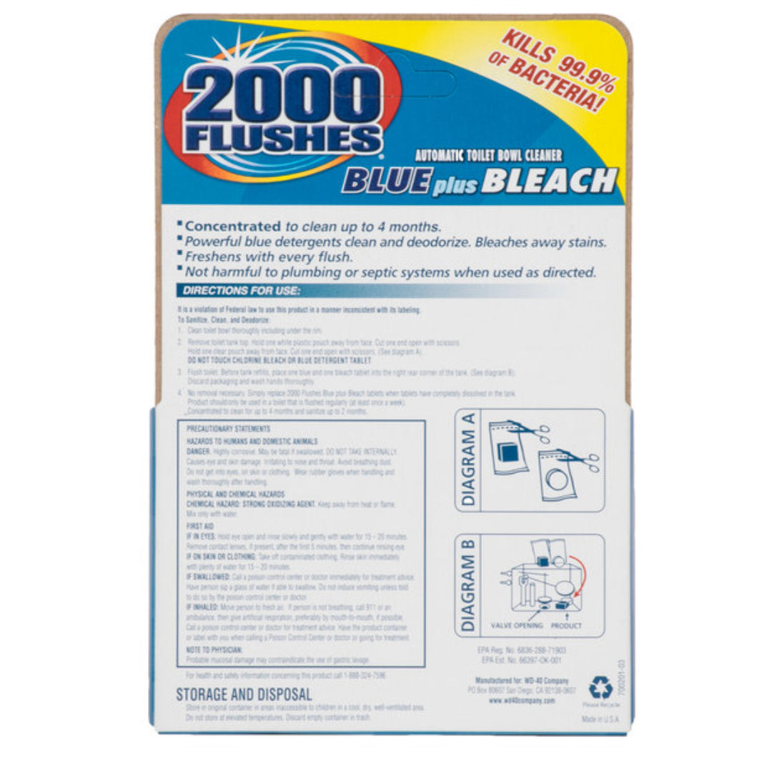 Toilet Bowl Cleaner 2000 Flushes-208017 Blue Plus Bleach Automatic  3.5 Oz