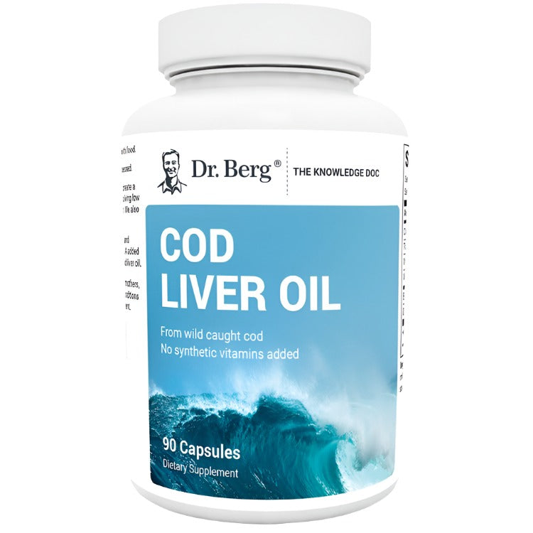 Dr. Berg Cod Liver Oil - Omega-3, Vitamins A & D - 90 Capsules