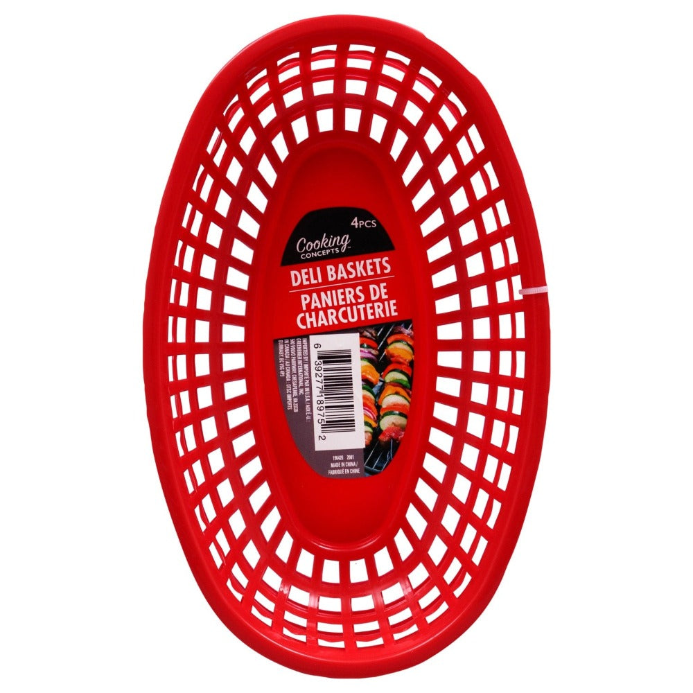 Red Deli Baskets Cooking Concepts 4-ct. (Pack of 24)