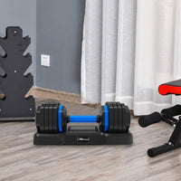 Adjustable Single Dumbell with Tray-55 lb