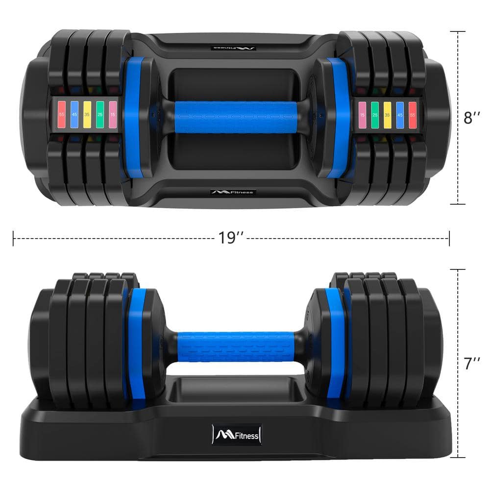 Adjustable Single Dumbell with Tray-55 lb