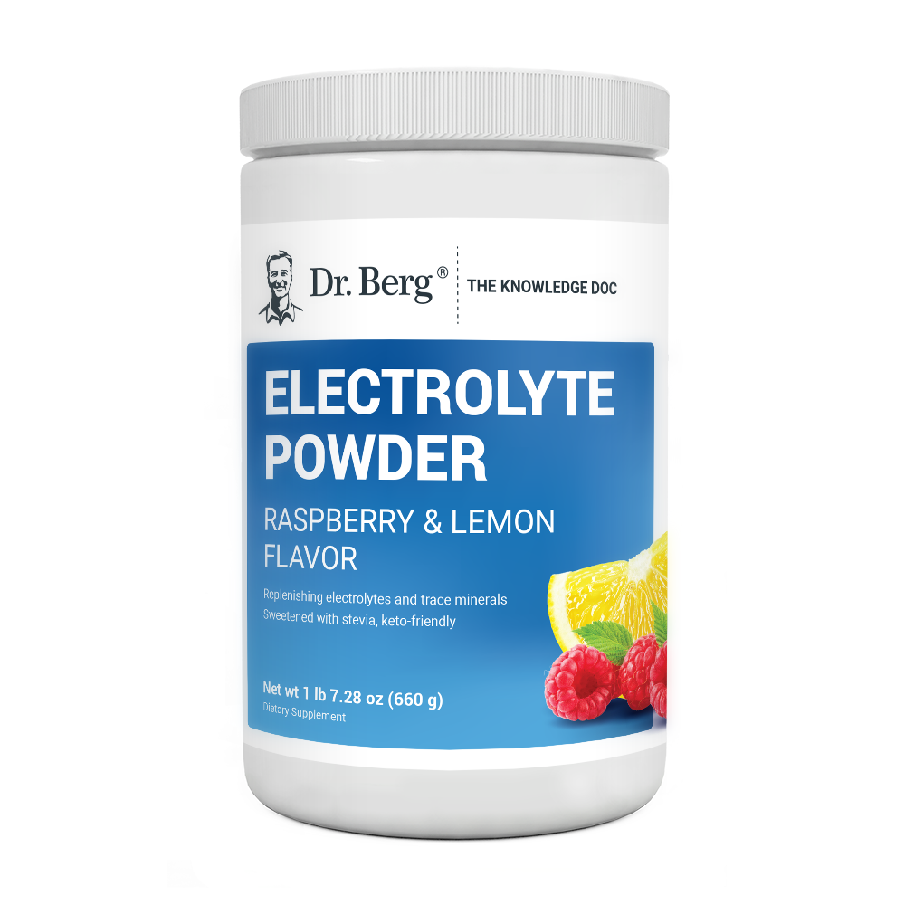 Dr. Berg Electrolyte Powder Raspberry & Lemon Flavor 100 Servings