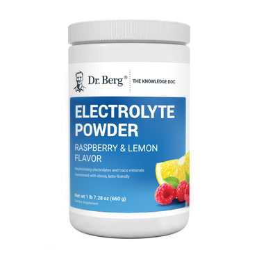 Dr. Berg Electrolyte Powder Raspberry & Lemon Flavor 100 Servings