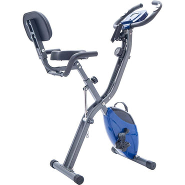 Folding Exercise Bike with 10-Level Adjustable Resistance-Blue