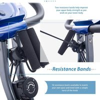 Folding Exercise Bike with 10-Level Adjustable Resistance-Blue