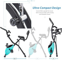 Folding Exercise Bike with 10-Level Adjustable Resistance