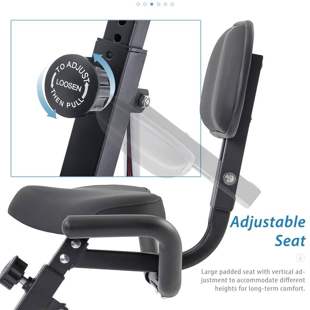 Folding Exercise Bike with 10-Level Adjustable Resistance