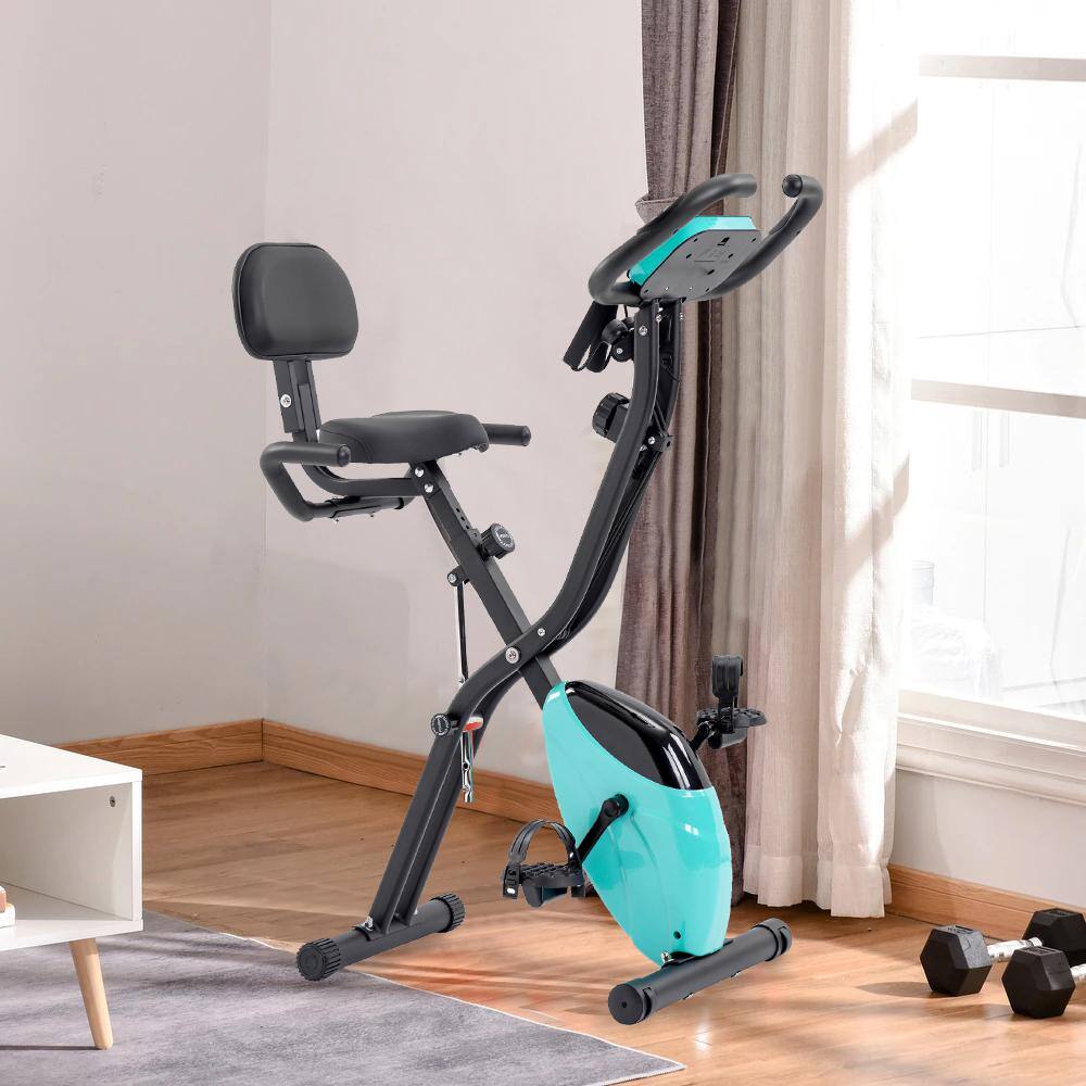 Folding Exercise Bike with 10-Level Adjustable Resistance