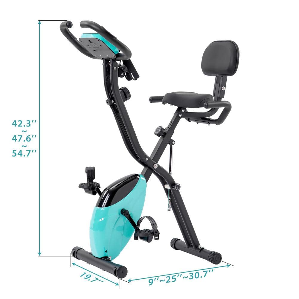 Folding Exercise Bike with 10-Level Adjustable Resistance