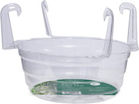 Plastic Hanging Basket Drip Pans – 5-Pack Clear Round Saucers (9” Base, 12” Top)